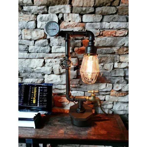 Mr. Willies Lighting - Wholesale Accent/Desk Lamp - Industrial Retro Lamp on Bushing Base with Valve On/Off4