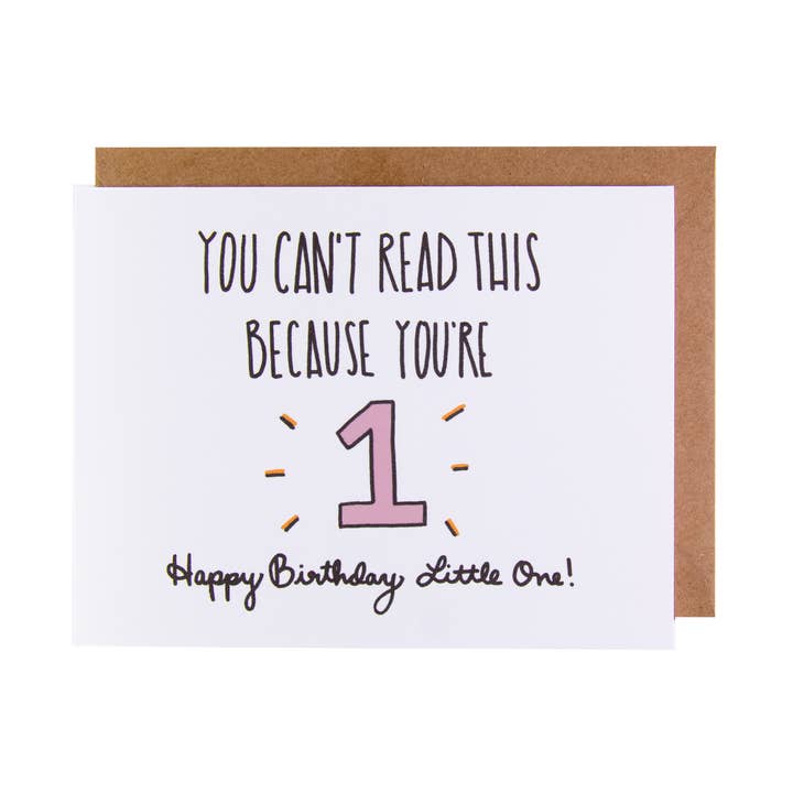 Lille One Første Fødselsdag Card for engroshandel hos Drawing a Blank Cards + Gifts