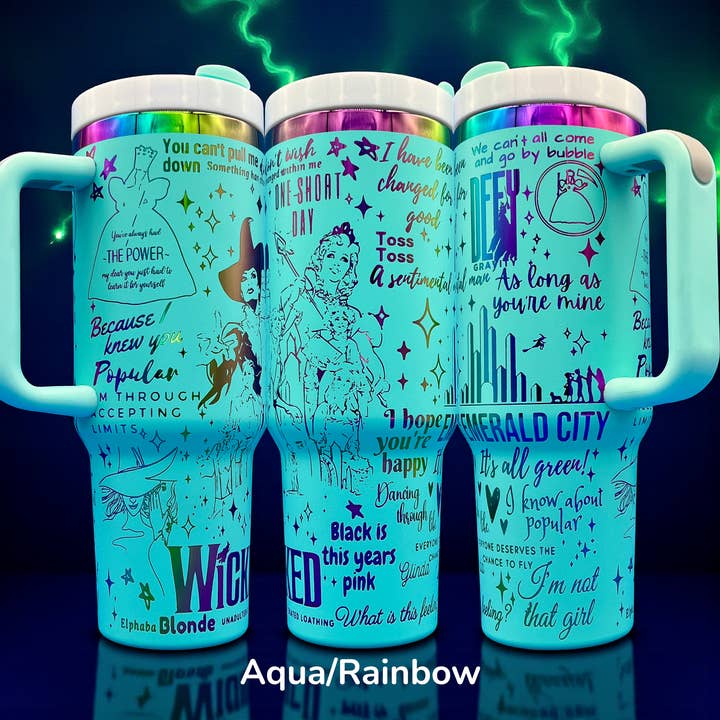 Crafty AF Studio - Wholesale Insulated Mug/Tumbler - Defying Gravity Wicked laser Engraved Tumbler 40oz4