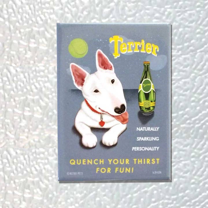 Retro Pets - Vendita all'ingrosso Calamite - Magneti 4 pezzi 'Perrier Spoof' Bull Terrier2