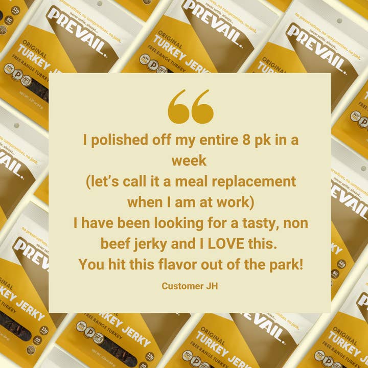 PREVAIL Jerky - Wholesale Jerky - Single Serve Original Smoked Turkey Jerky 1.25 oz3