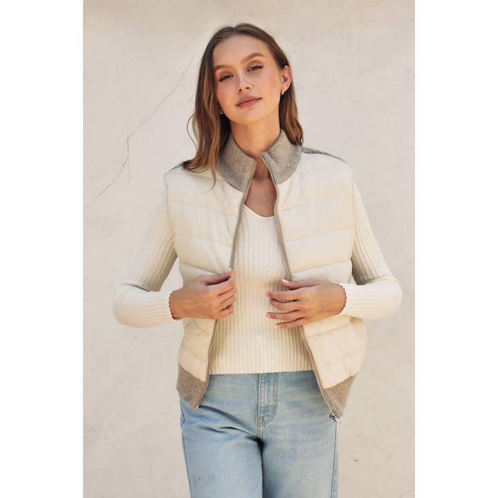 Dress Forum - Wholesale Jacket - Women's - Sherpa and Puff Contrast Vest13