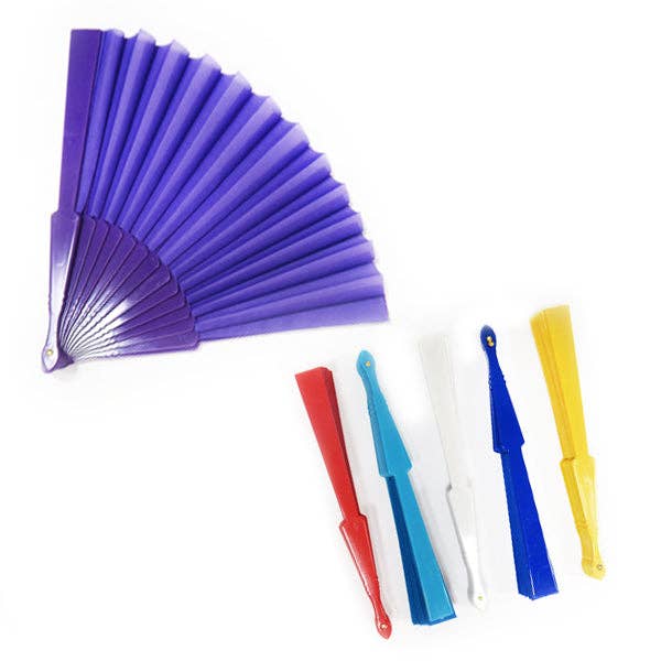 Plastic Silk Folding Fans - Pack of 12 for wholesale by Kipp Brothers