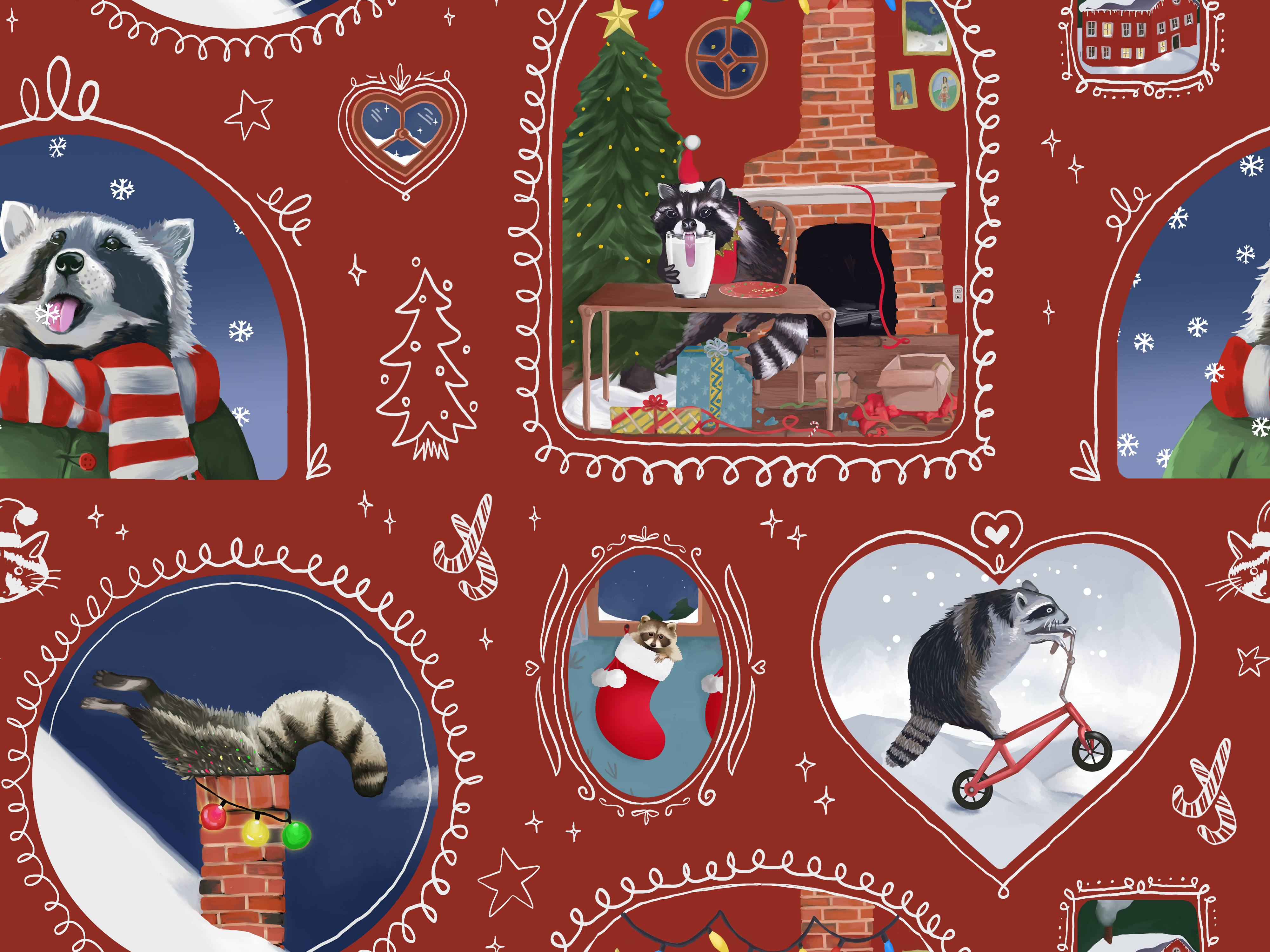 BoyPilot Goods - Wholesale Wrapping Paper Roll - Raccoon Christmas Gift Wrap - Wrapping Paper Sheets4
