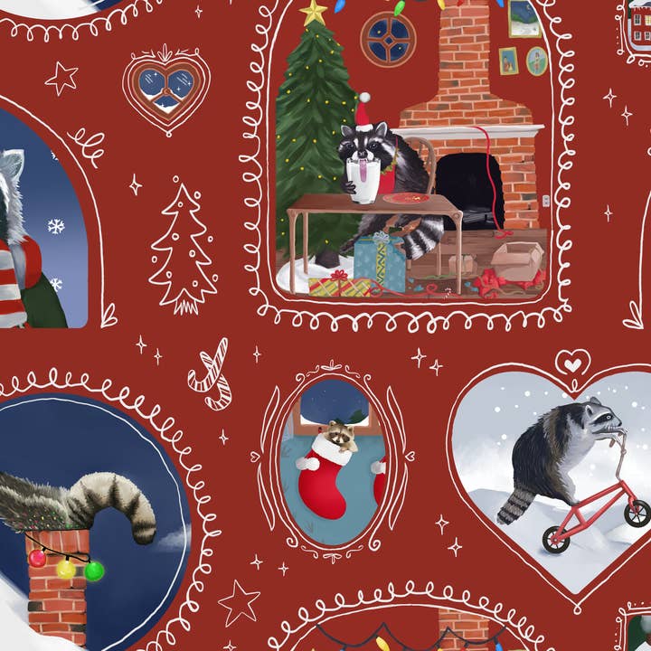 BoyPilot Goods - Wholesale Wrapping Paper Roll - Raccoon Christmas Gift Wrap - Wrapping Paper Sheets4