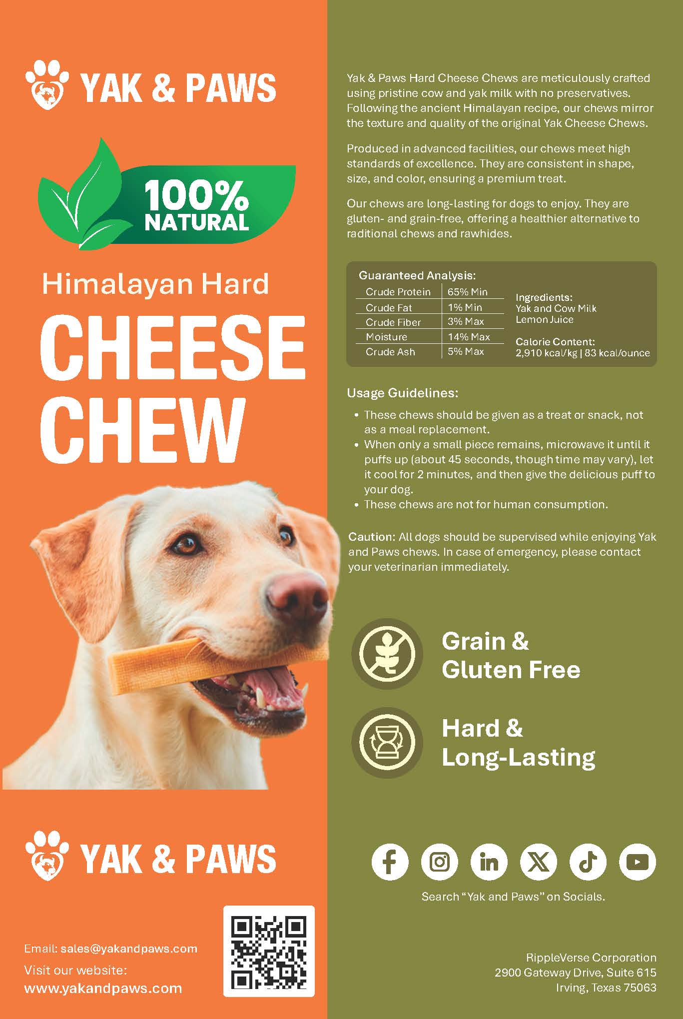 Yak and Paws - Wholesale Pet Treats - Dog - Yak Cheese Dog Chews -100% Natural, 5 lb Bulk Pack Yak Chees14
