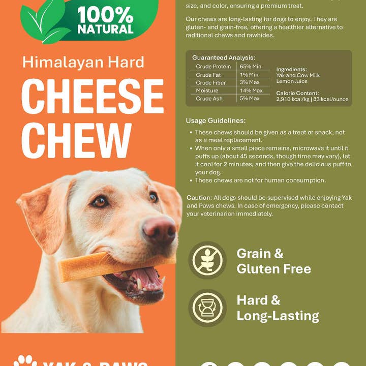 Yak and Paws - Wholesale Pet Treats - Dog - Yak Cheese Dog Chews -100% Natural, 5 lb Bulk Pack Yak Chees14