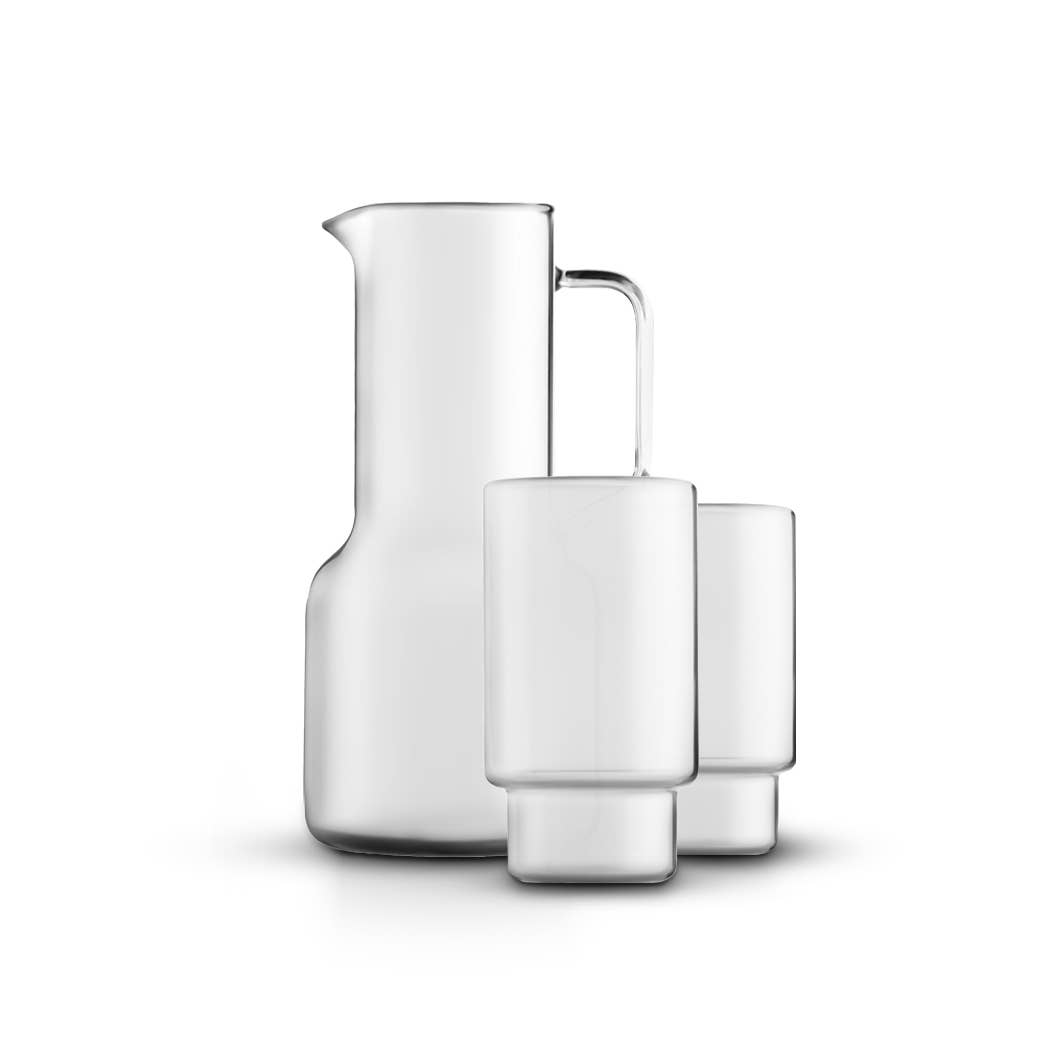 TUTU Home - Wholesale Jug - "Geometry" Clear Borosilicate Glass Set (Pitcher 1600ml + Cup 350ml)0