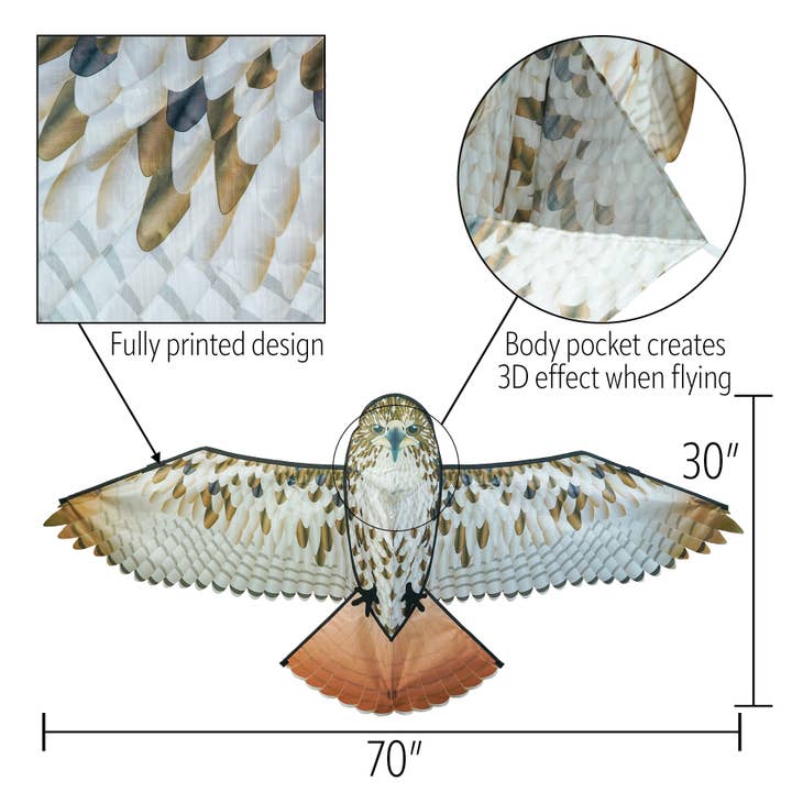 In the Breeze, LLC. - Wholesale Kite - 70" Red-Tailed Hawk Kite3