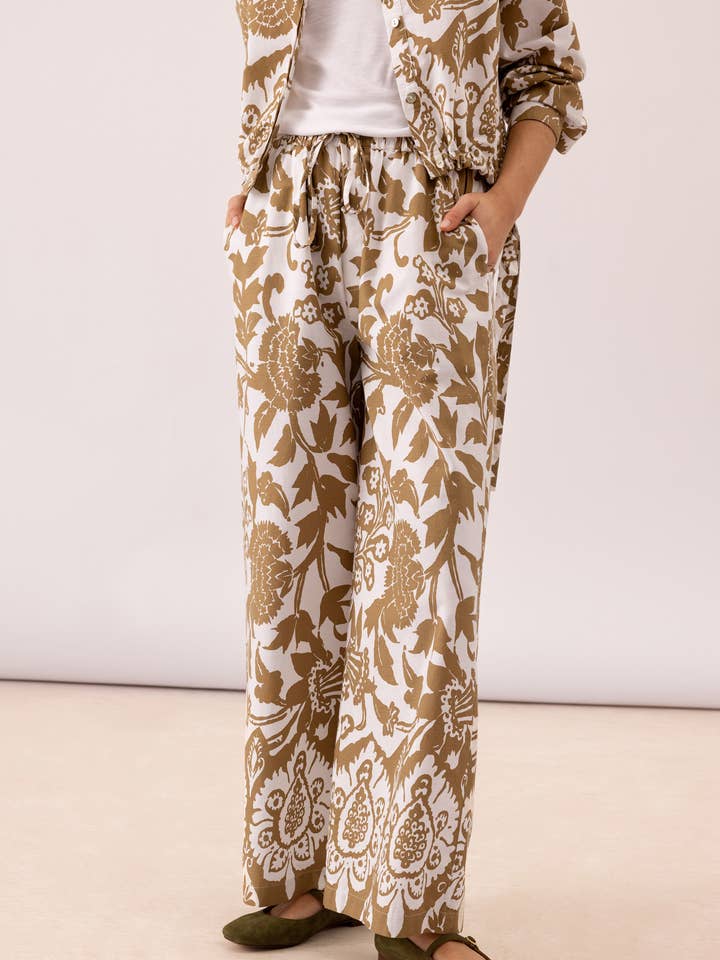 Lanidor - Vente Pantalon – femme - Pantalon imprimé floral (408997-188)