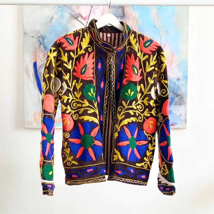 Phulkari Chocolate Suzani for wholesale by Tolatoli