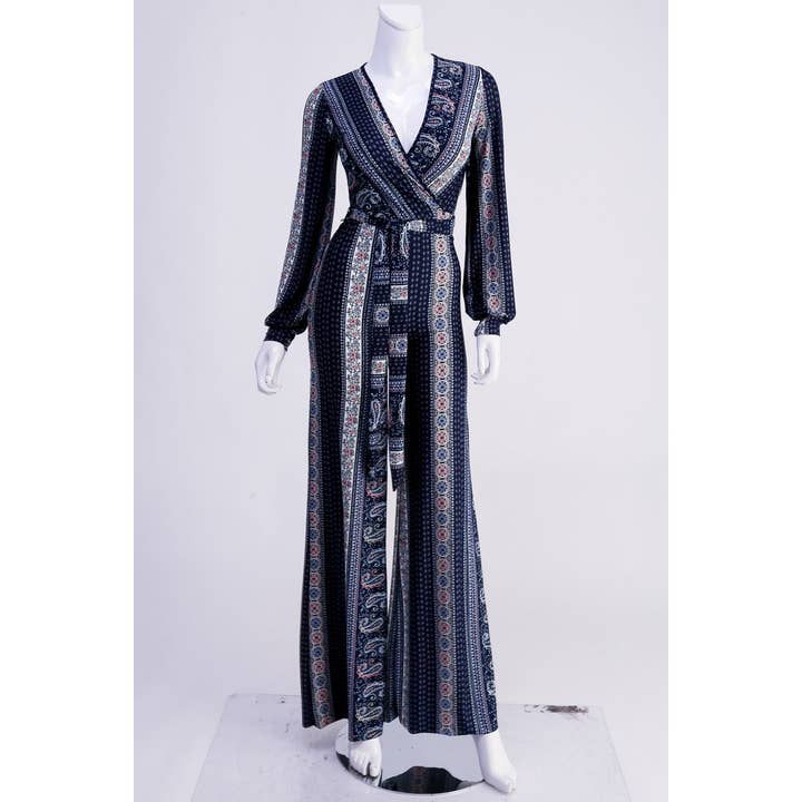 J6516 Wrapped Belted Jumpsuit for wholesale by Uptown Apparel