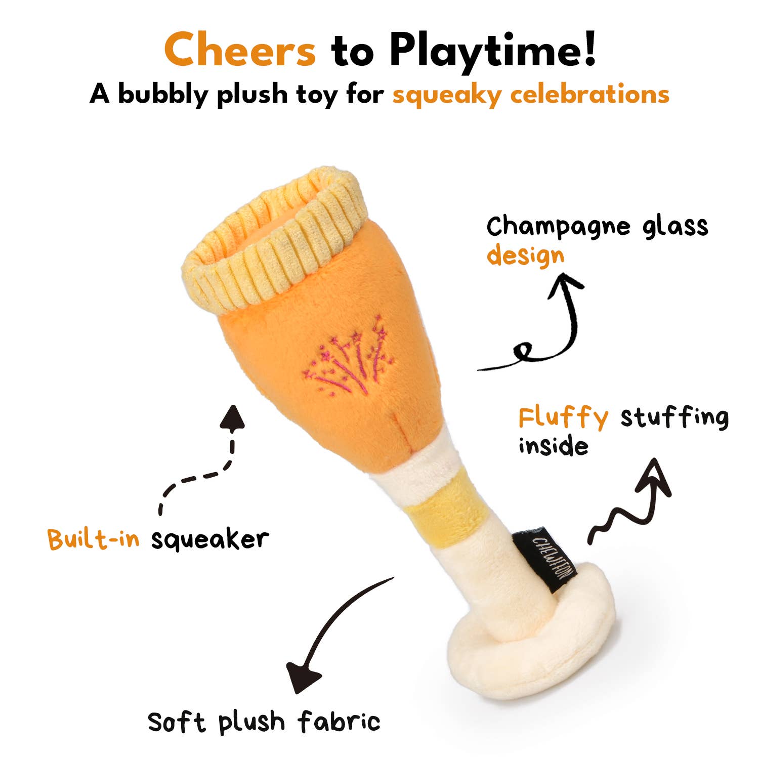 CHEWFFON - Wholesale Pet Squeaky Toy - Dog - CHEWFFON Pawsecco Dog Squeaky Toy2