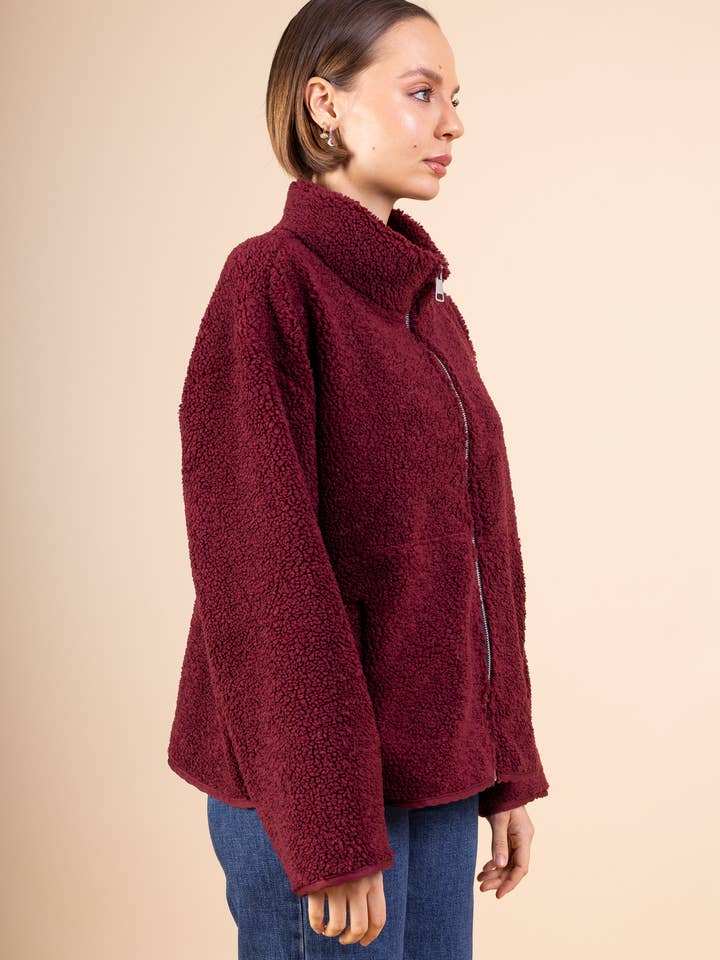 Pépouz' Paris - Wholesale Fleece - Women's - Fleece jacket with zipper closure and patch PV256012