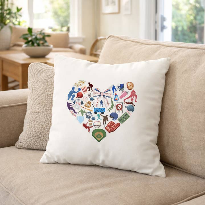 Baseball Heart Collage Pillow for wholesale by Baseball Family