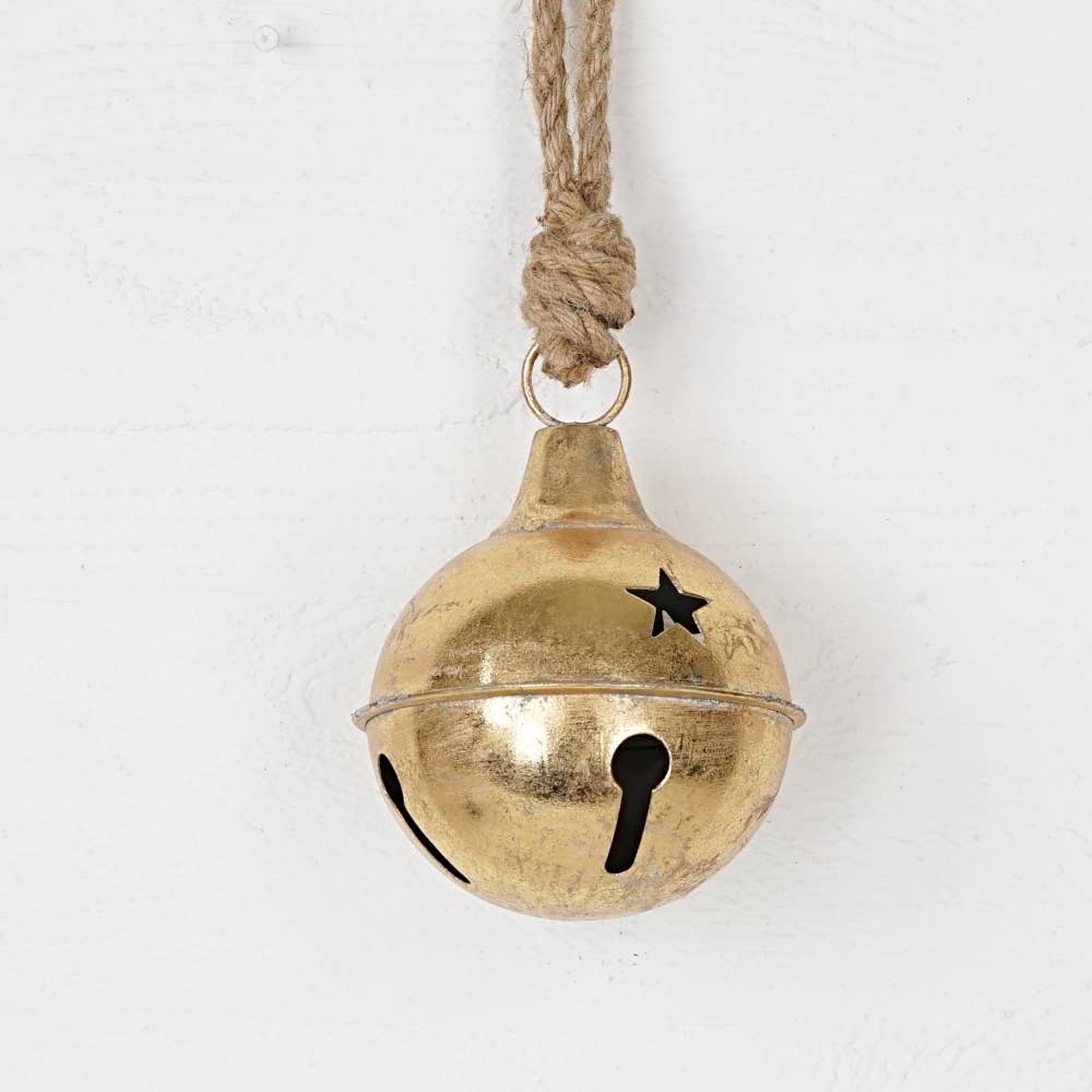 Holiday Depot Inc. - Wholesale Ornament - M32601-Vintage Golden Bell w. jute loop (5.5inD)1