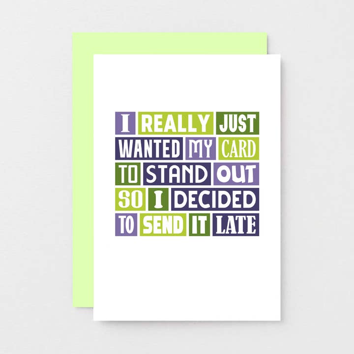 Funny Belated Birthday Card for wholesale by SixElevenCreations