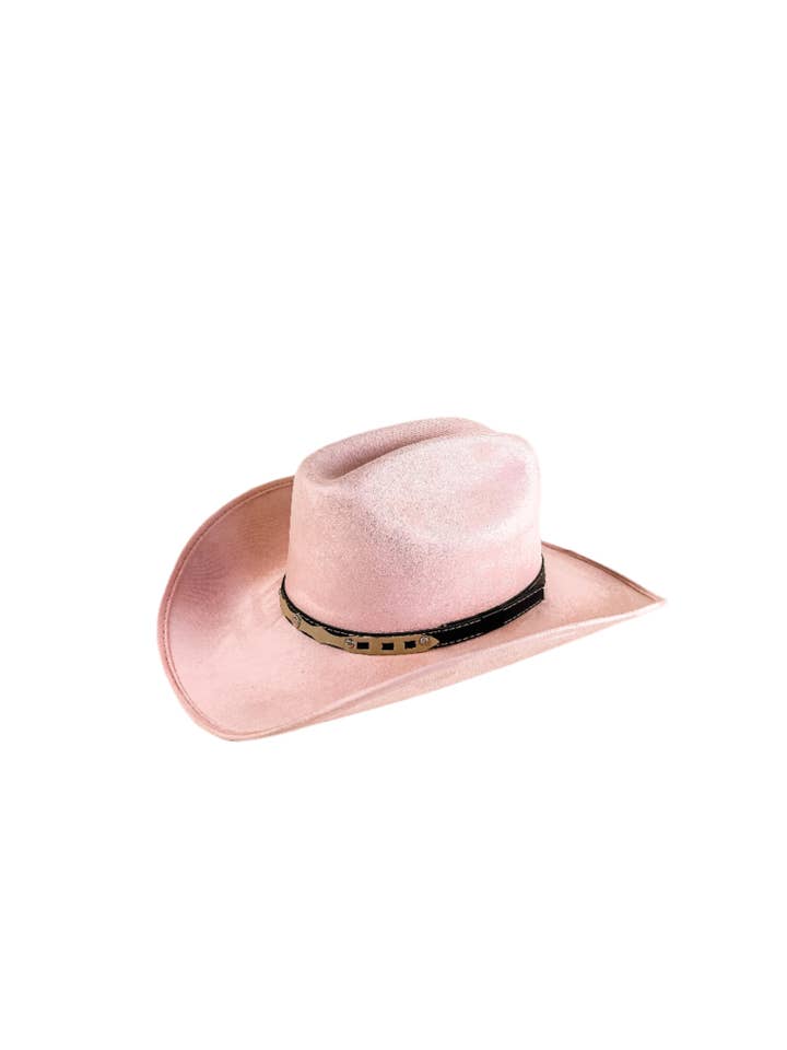Texana Vegan Suede Cowboy Hat - Blush Pink for wholesale by Wilder and Soul Wholesale Hats