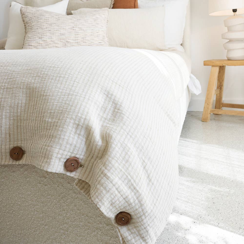 Marina Duvet - Off White w' Natural Stripe for wholesale on Faire3