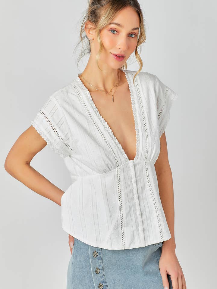 BABY PINK – Engroshandel Strikket top - Dame – Blondekombination Peplum Top16