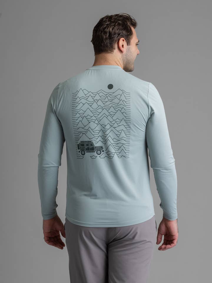 Men's Suncatcher UPF 50+ Stretch Mesh Graphic Crew for wholesale by LIV Outdoor