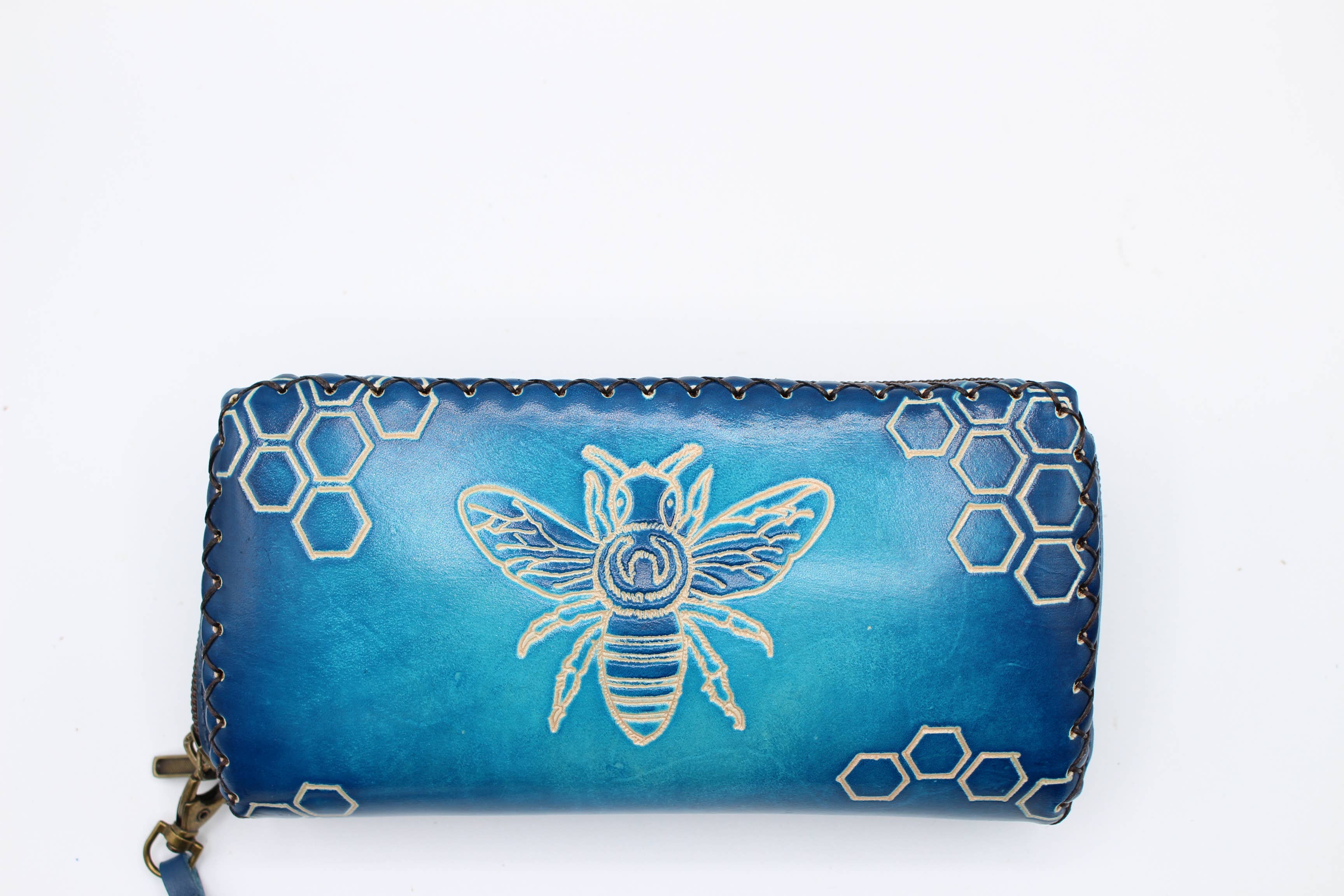 Sunflower Handmade leather inc – Carteira - Mulher por atacado – Carteira artesanal em couro para abelhas2