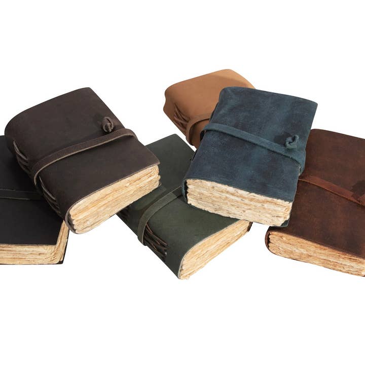 2nd Edition Mini Leather Wrap Journals - Assorted Set of 12 for wholesale by Sugarboo & Co