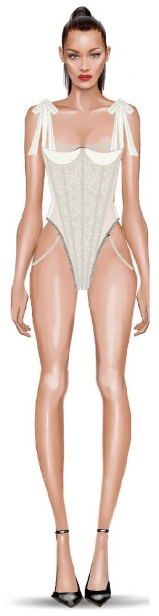 PEARL IVORY ROSALIE EMBROIDERED LACE TEDDY for wholesale on Faire5
