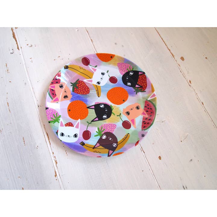 I LIKE CATS - Wholesale Decorative plate/dish/bowl - Cats and fruit plastic picnic plate, plastic plate, children4