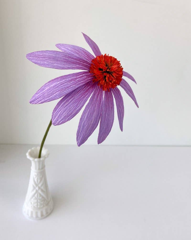 Papercraft Miracles LLC – wholesale Artificial flowers – Purple Coneflower Echinacea Crepe Paper Flower1