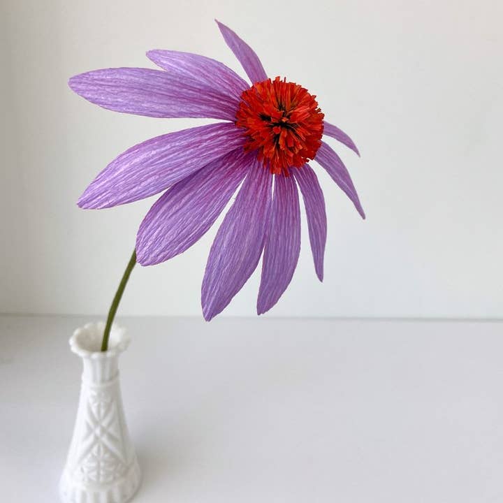 Papercraft Miracles LLC – wholesale Artificial flowers – Purple Coneflower Echinacea Crepe Paper Flower1