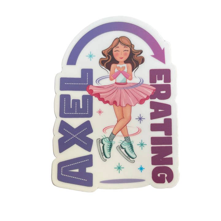 Axel-erating Figure Skating Sticker, 2.1" x 3" for wholesale by Denali & Co.