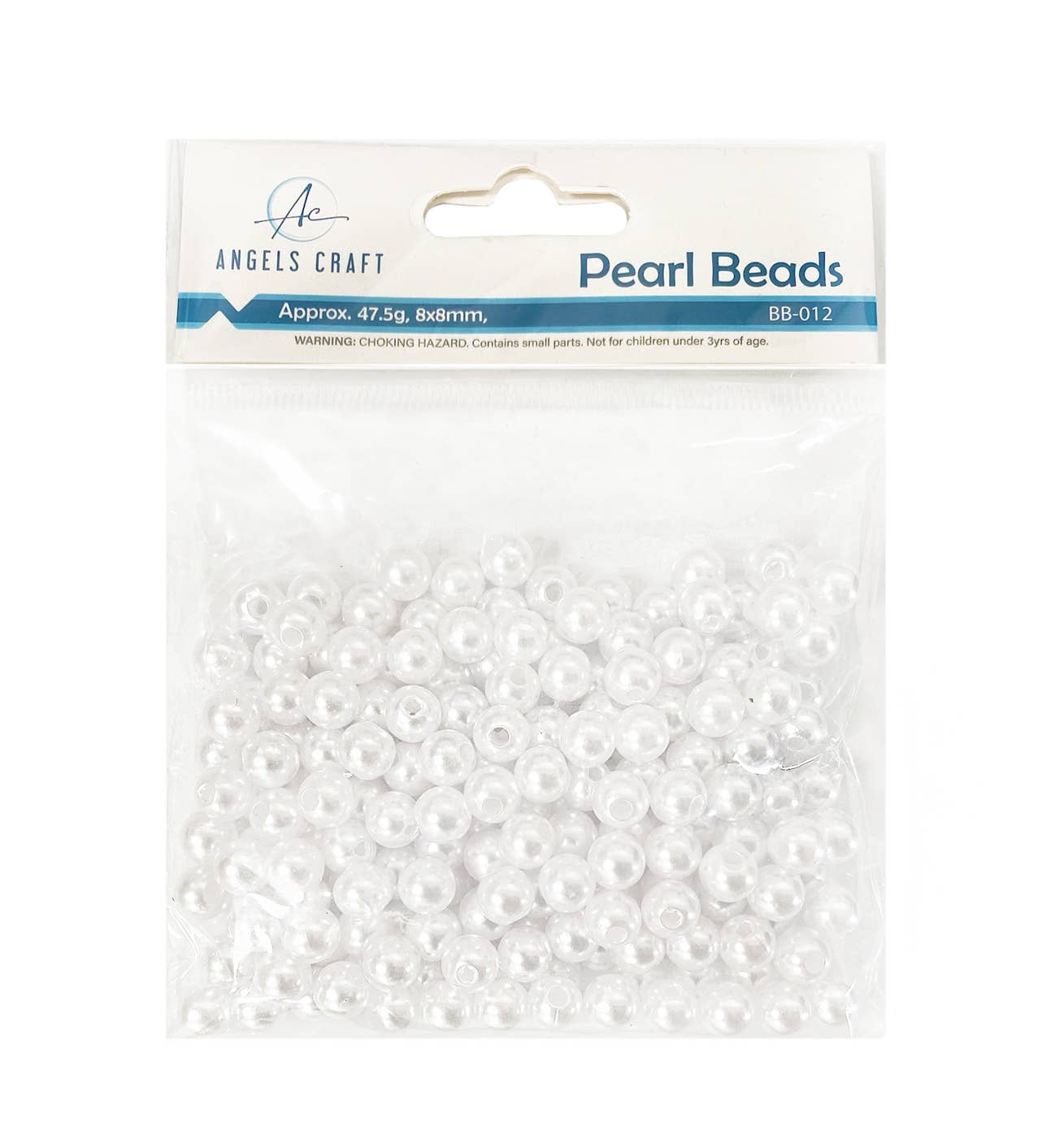 Angels Craft - Wholesale Beads - Pearl Beads, Bright White, 200-ct1