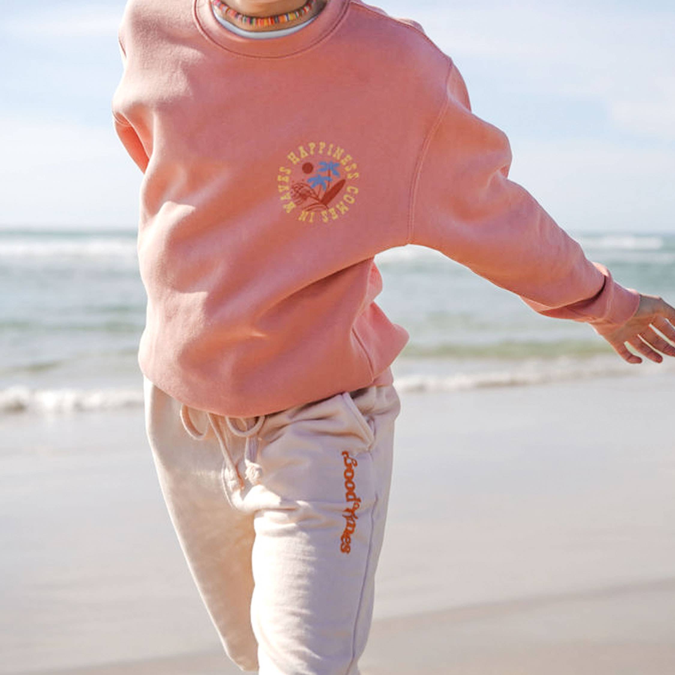 Port 213 – wholesale Sweatshirt - Kids – Kids Sun & Waves Crewneck Sweatshirt-Rose-Girls, Boys1