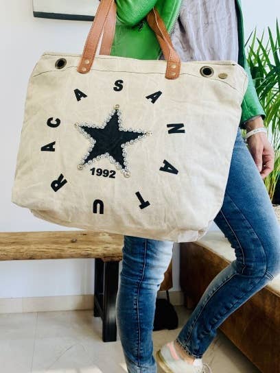 Borsa Rettangolare Piccola Cerniera Manici Pelle -PRESTON ARIA per la vendita all'ingrosso da parte di Casa Natura Design SL