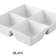 Yanco - Wholesale Bowl - 7" FOUR DIVIDED SQUARE BOWL 6 OZ EACH