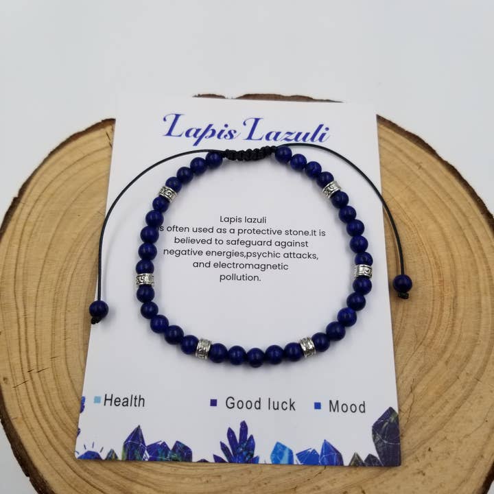 Pulsera de la Suerte de Lapislázuli Natural con Tarjeta para venta al por mayor de CHAKRA JEWELRY