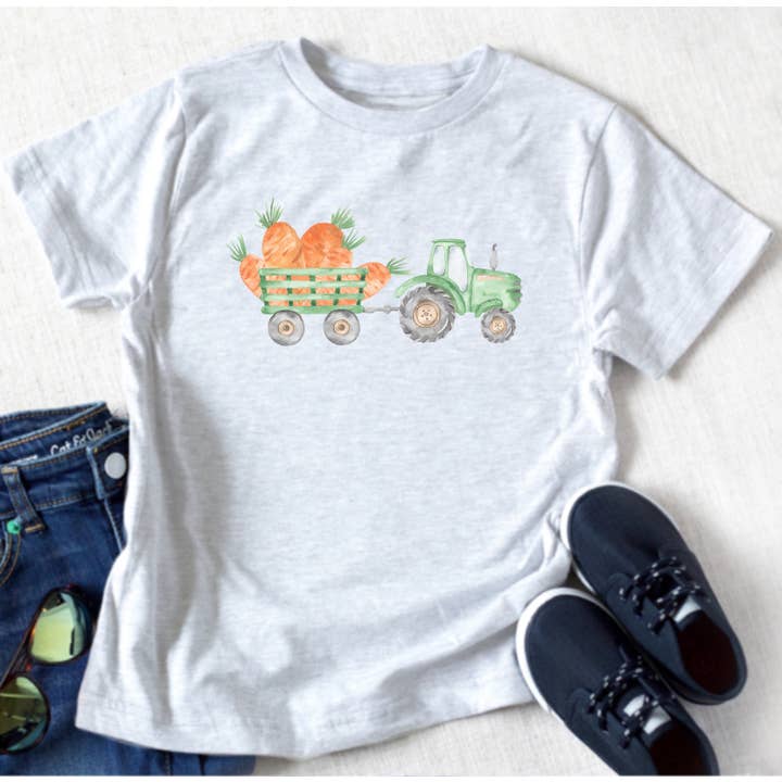 Easter Tractor With Carrots Boy Youth Tee for wholesale by Painted Skies