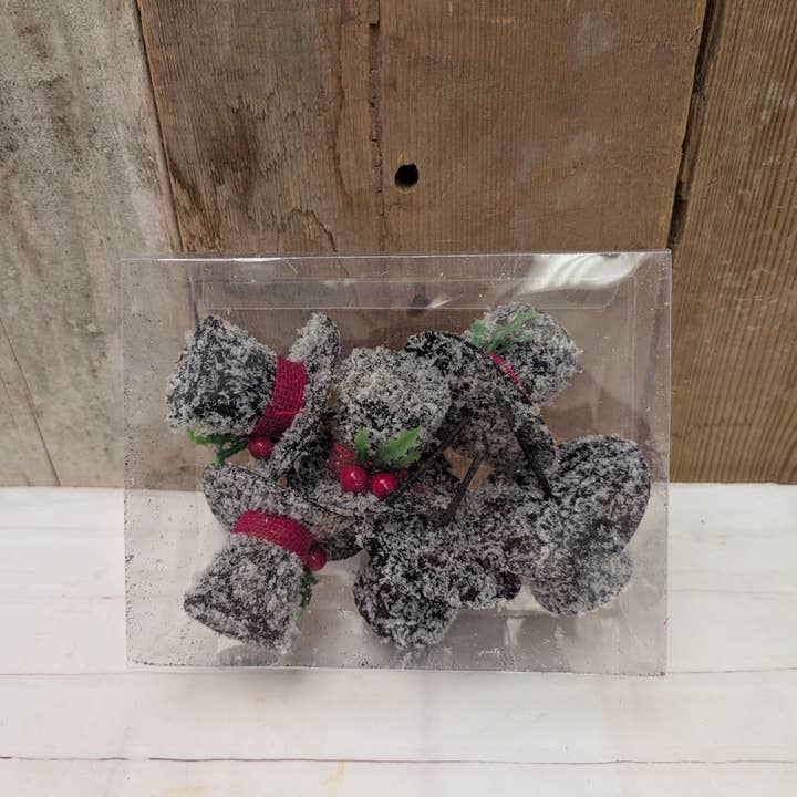 A.T. Imports - Wholesale Christmas Decoration - Box of 6 Snowy Top Hats2