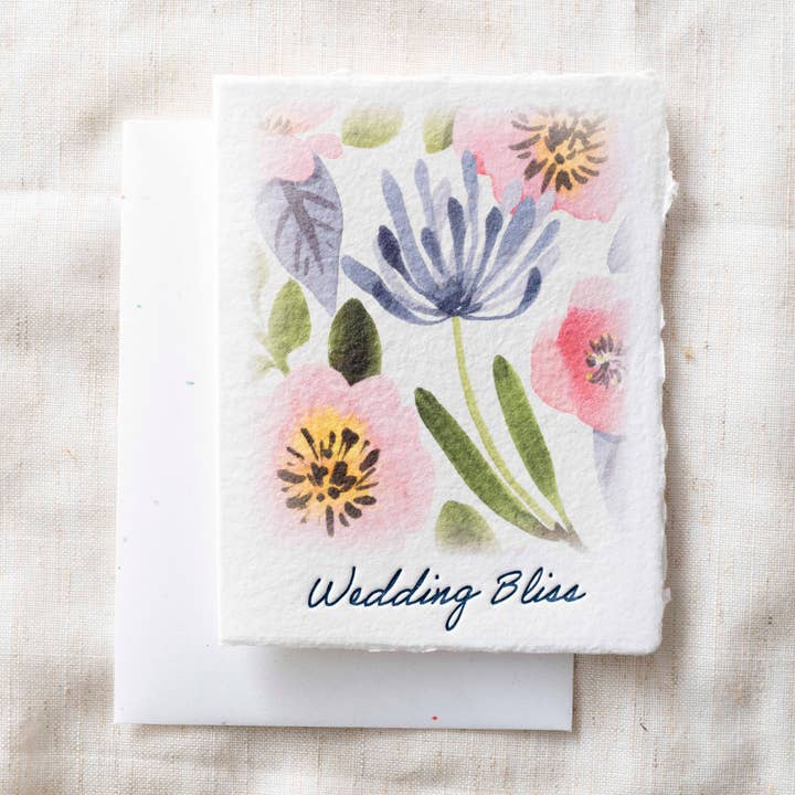 Stock Final | Felicidad Nupcial Floral | Tarjeta de Felicitación de Boda para venta al por mayor de Paper Baristas