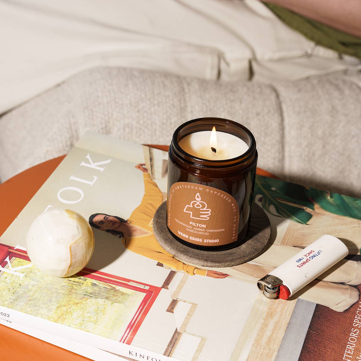 Very Goods Studio - Wholesale Jar/Filled Candle - PILTON / 170 ml / 45-50 Hours Amber Glass Jars2