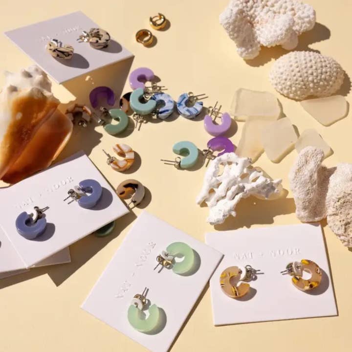 Mali | Hoop Earrings | Small Size | Assorted Color Options for wholesale by NAT + NOOR