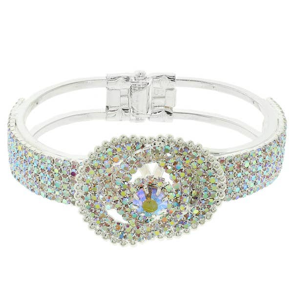 anbfashion - Wholesale Charm/Dangle Bracelet - RHINESTONE PAVE INFINITY SYMBOL HINGE BRACELET BY12474