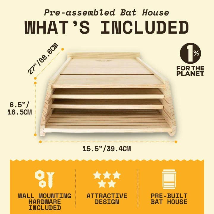 Big Bat Box – Großhandel Vogelhäuser – Drei-Kammer-Fledermaushaus – Premium-Zedern-Fledermauskasten (Zeder)2
