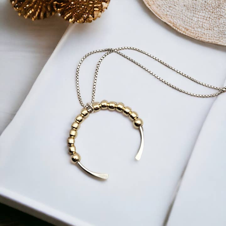 Bijou by SAM - Wholesale Pendant/Charm Necklace - Adjustable Sterling Silver Necklace with Gold Pendant