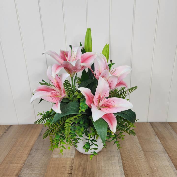 Realistic Artificial Flowers - Wholesale Artificial flowers - Oriental Lily Arrangement Small - Realistic Artificial Flowers2