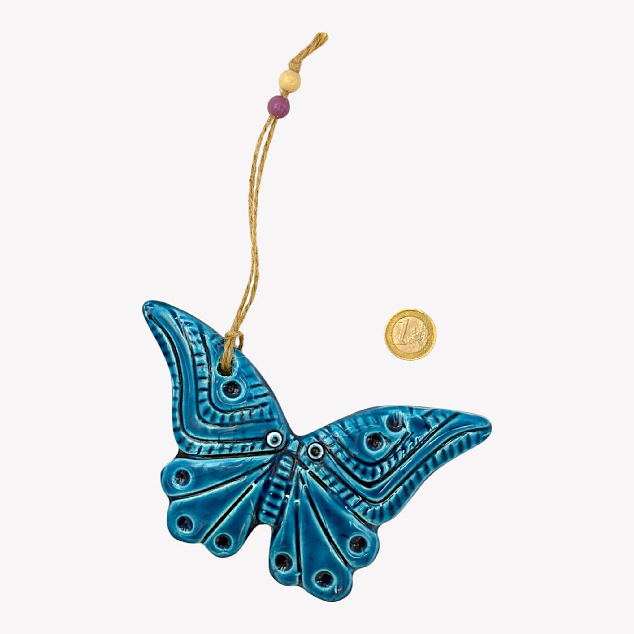 cotonIQ - Wholesale Wall Accent - Ceramic Wall Decor - Butterfly 2 - Light Blue - 16x10x2cm1
