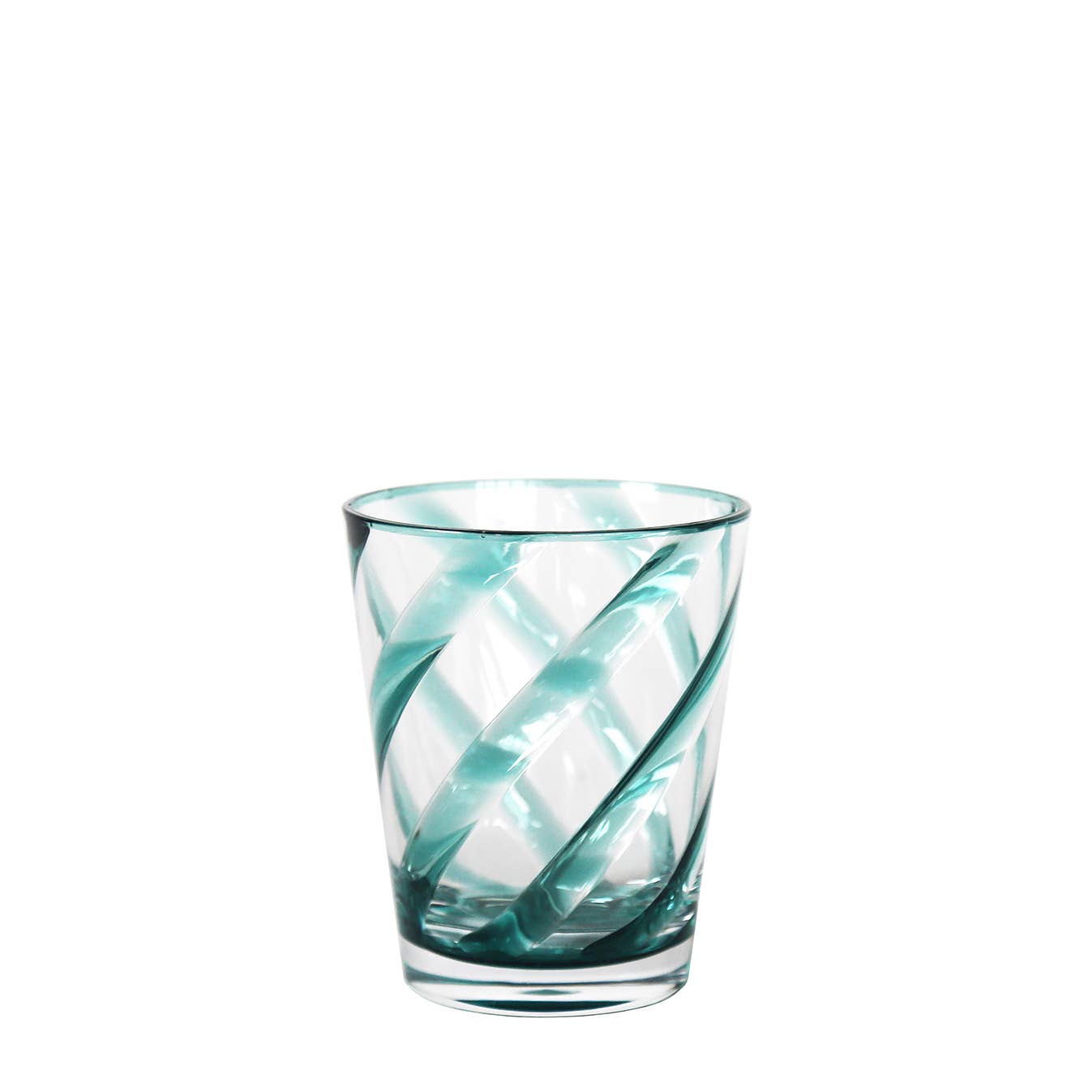 Fiorirà un giardino - Wholesale Drinking Glass/Cup - Spiral Turquoise Transparent Methacrylate Glass D9 H11 cm