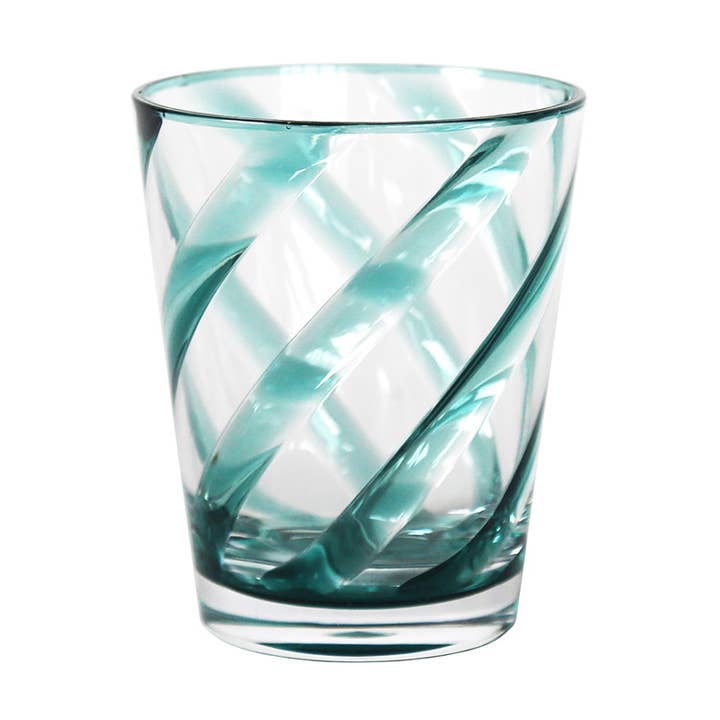 Spiral Turquoise Transparent Methacrylate Glass D9 H11 cm for wholesale by Fiorirà un giardino