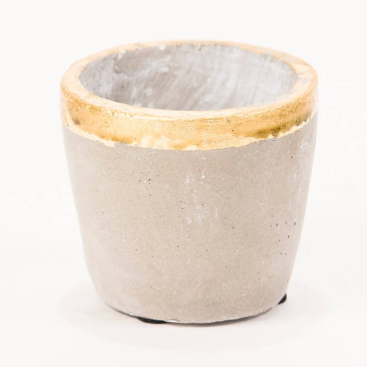 Stockholm Guld Rimmed Votive Holder Grå/Guld 3x2.5 for engroshandel hos The Royal Standard